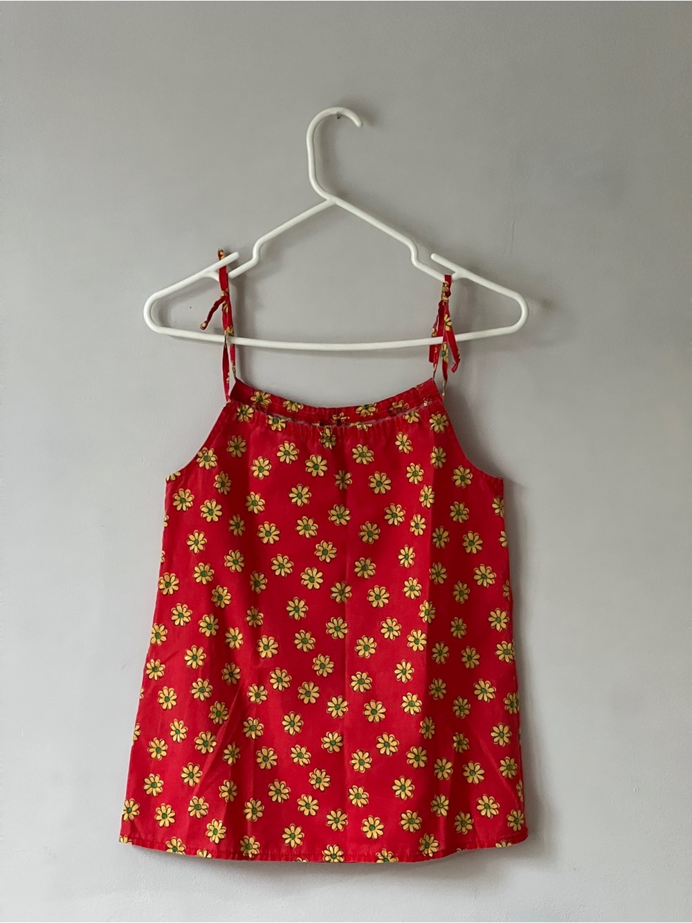 Vintage Red Floral Tie-Strap Camisole